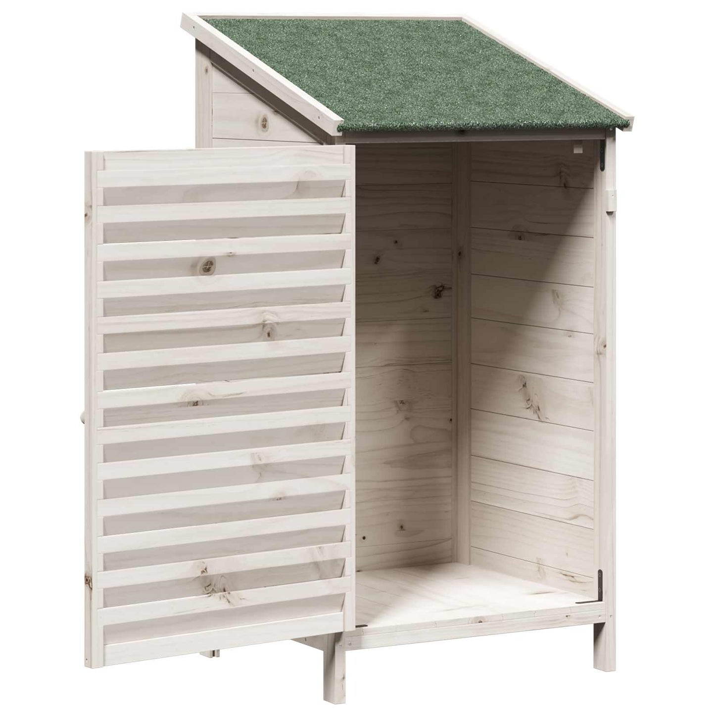 Garden Shed with Roof White 59 x 56 x 113.5 cm Solid Fir Wood