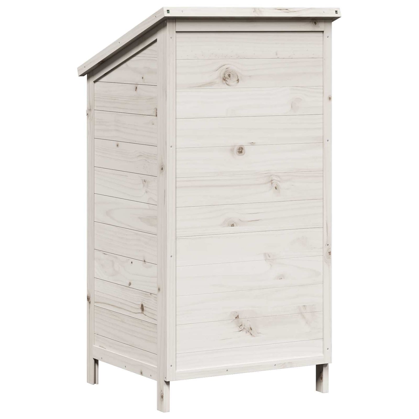 Garden Shed with Roof White 59 x 56 x 113.5 cm Solid Fir Wood