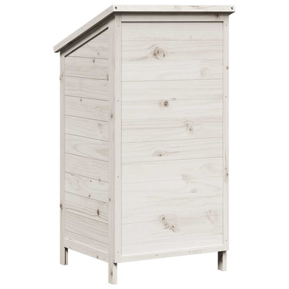 Garden Shed with Roof White 59 x 56 x 113.5 cm Solid Fir Wood