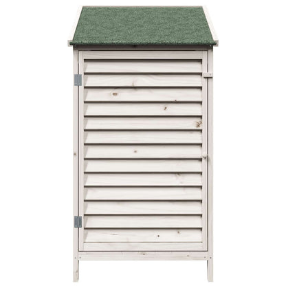 Garden Shed with Roof White 59 x 56 x 113.5 cm Solid Fir Wood