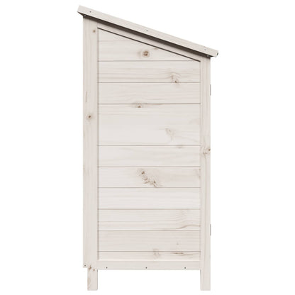Garden Shed with Roof White 59 x 56 x 113.5 cm Solid Fir Wood