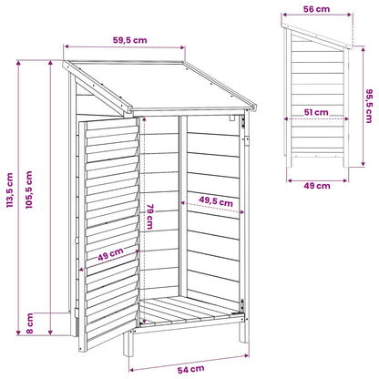 Garden Shed with Roof White 59 x 56 x 113.5 cm Solid Fir Wood