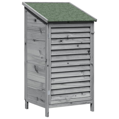 Garden Shed with Roof Grey 59 x 56 x 113.5 cm Solid Fir Wood