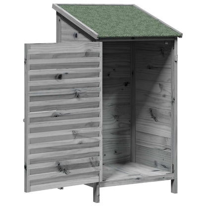 Garden Shed with Roof Grey 59 x 56 x 113.5 cm Solid Fir Wood