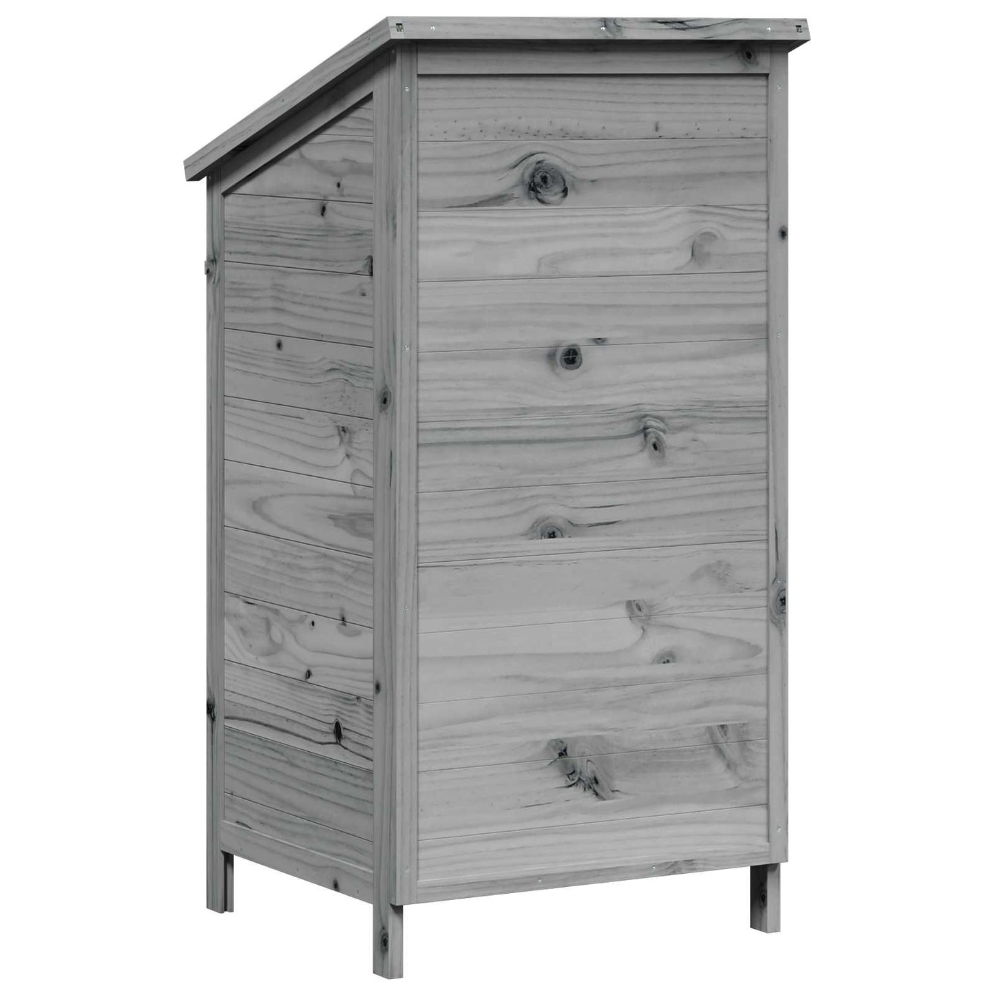 Garden Shed with Roof Grey 59 x 56 x 113.5 cm Solid Fir Wood
