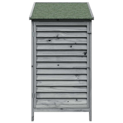 Garden Shed with Roof Grey 59 x 56 x 113.5 cm Solid Fir Wood