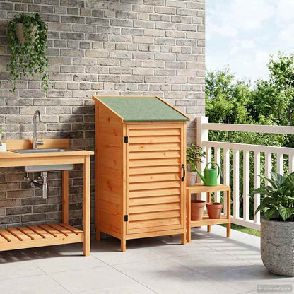 Garden Shed with Roof Brown 59 x 56 x 113.5 cm Solid Fir Wood