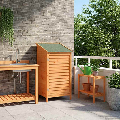 Garden Shed with Roof Brown 59 x 56 x 113.5 cm Solid Fir Wood