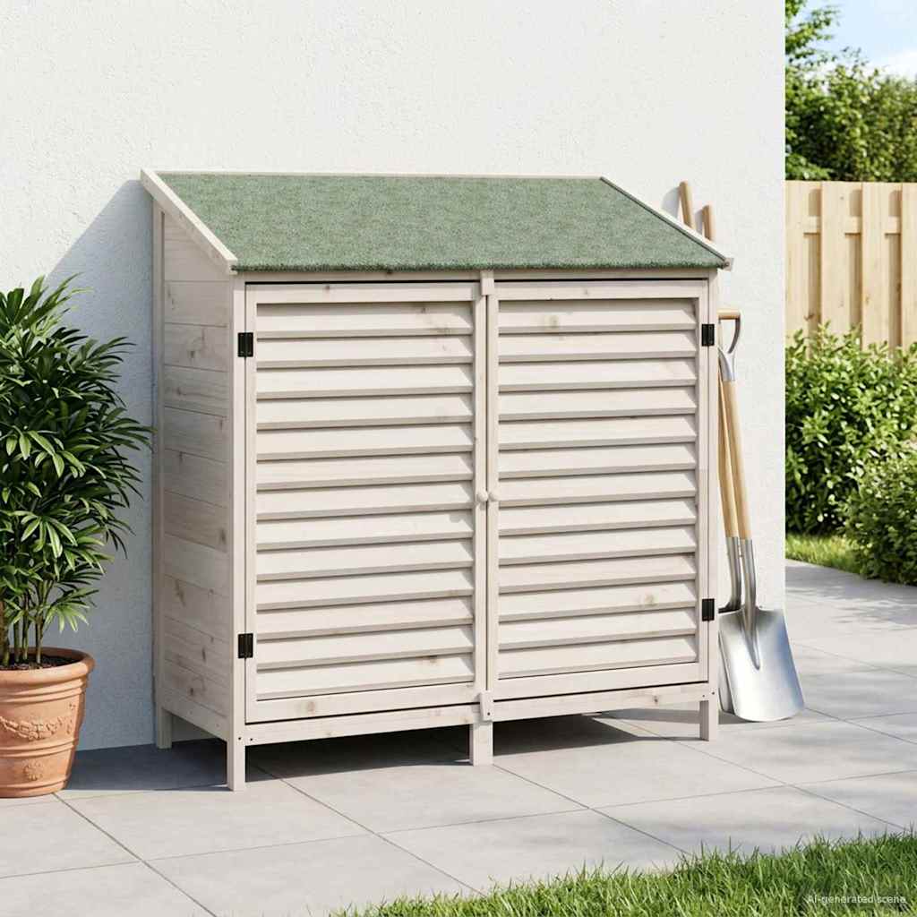 Garden Shed with Roof White 106 x 56 x 113.5 cm Solid Fir Wood