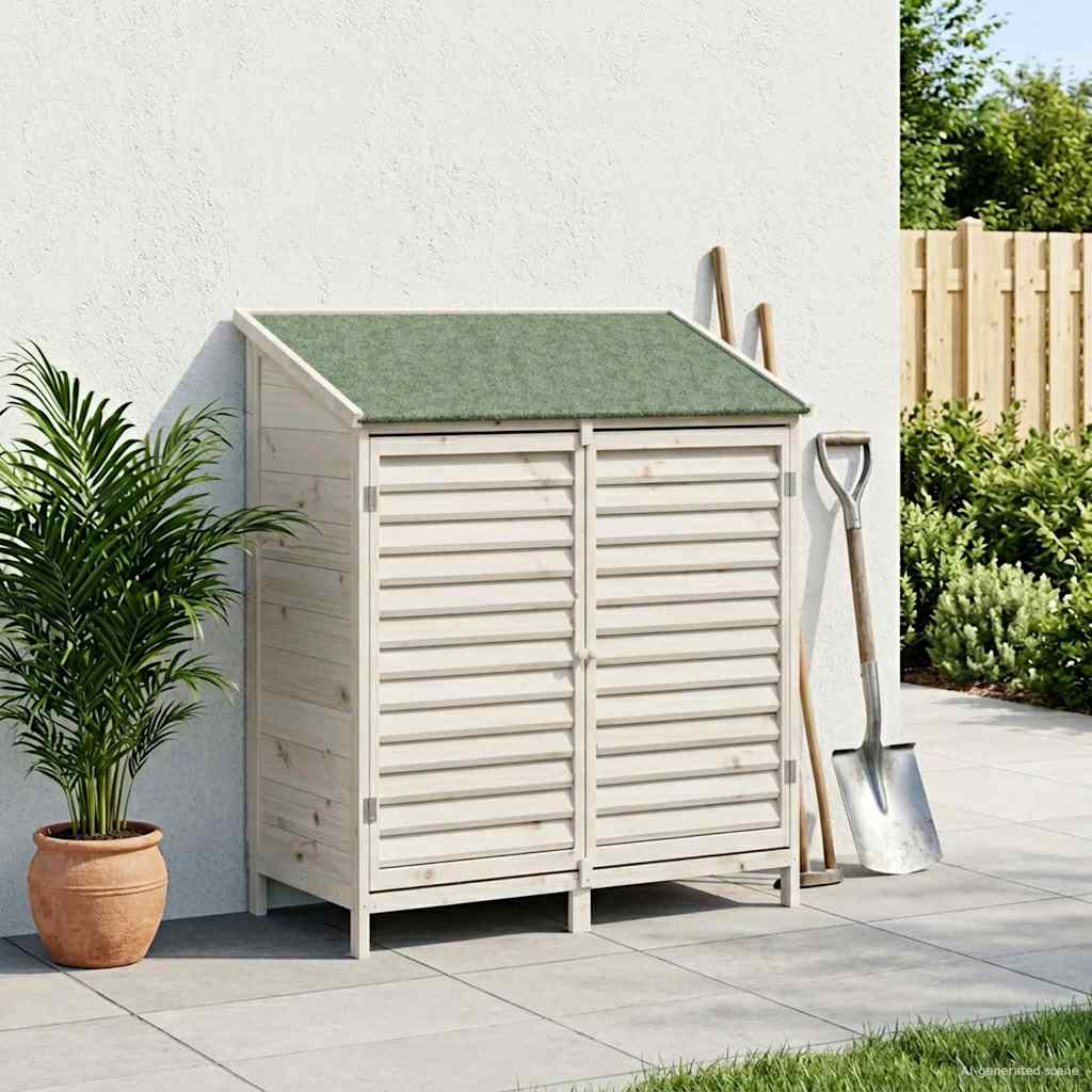 Garden Shed with Roof White 106 x 56 x 113.5 cm Solid Fir Wood