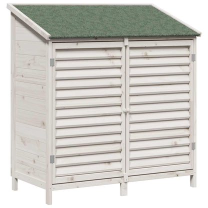 Garden Shed with Roof White 106 x 56 x 113.5 cm Solid Fir Wood