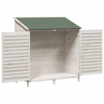 Garden Shed with Roof White 106 x 56 x 113.5 cm Solid Fir Wood