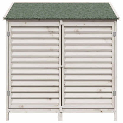 Garden Shed with Roof White 106 x 56 x 113.5 cm Solid Fir Wood