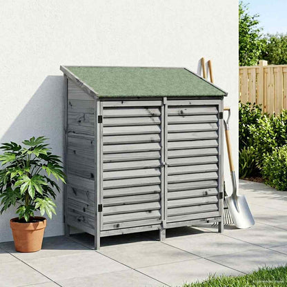 Garden Shed with Roof Grey 106 x 56 x 113.5 cm Solid Fir Wood
