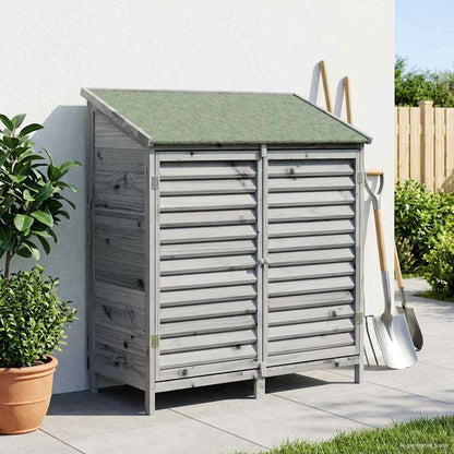 Garden Shed with Roof Grey 106 x 56 x 113.5 cm Solid Fir Wood