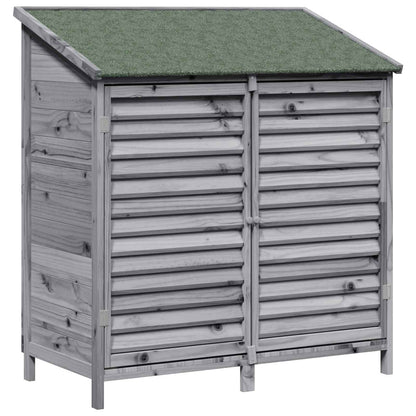 Garden Shed with Roof Grey 106 x 56 x 113.5 cm Solid Fir Wood