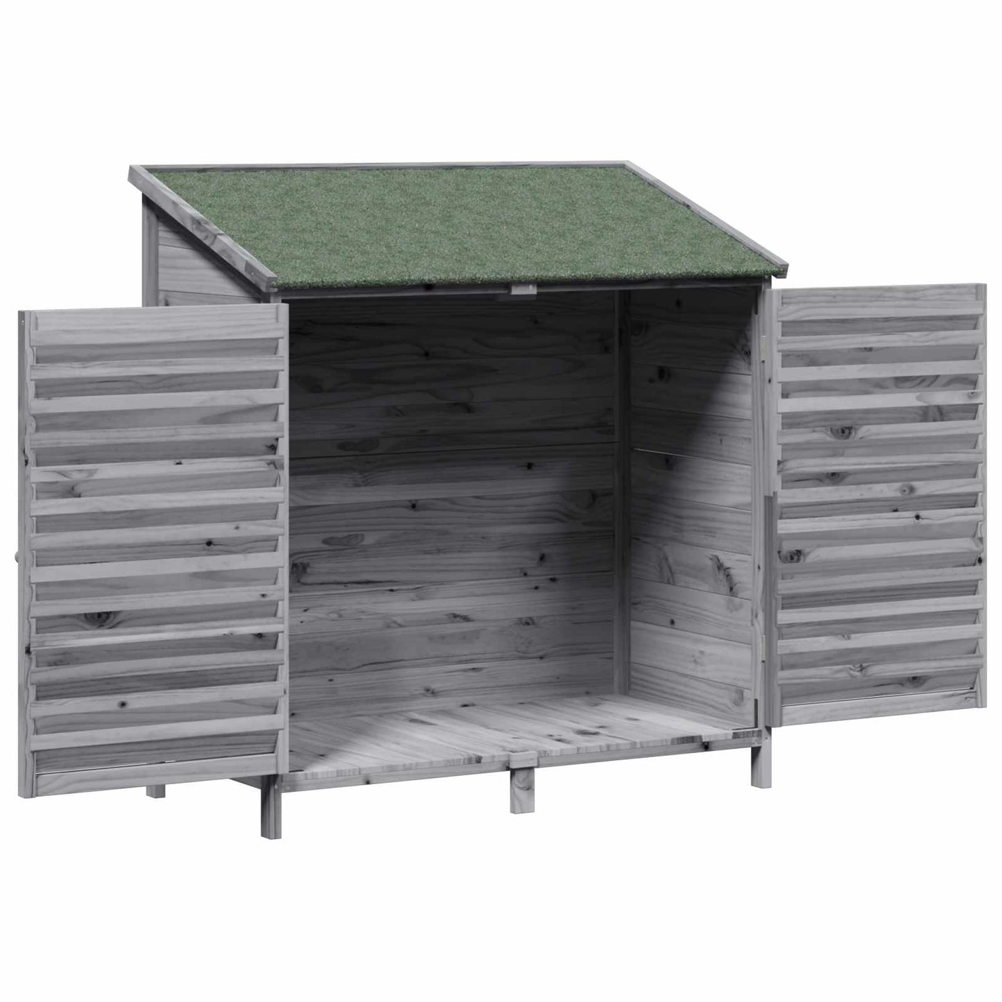 Garden Shed with Roof Grey 106 x 56 x 113.5 cm Solid Fir Wood