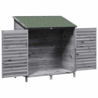Garden Shed with Roof Grey 106 x 56 x 113.5 cm Solid Fir Wood