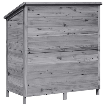 Garden Shed with Roof Grey 106 x 56 x 113.5 cm Solid Fir Wood