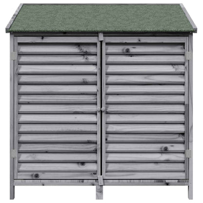 Garden Shed with Roof Grey 106 x 56 x 113.5 cm Solid Fir Wood