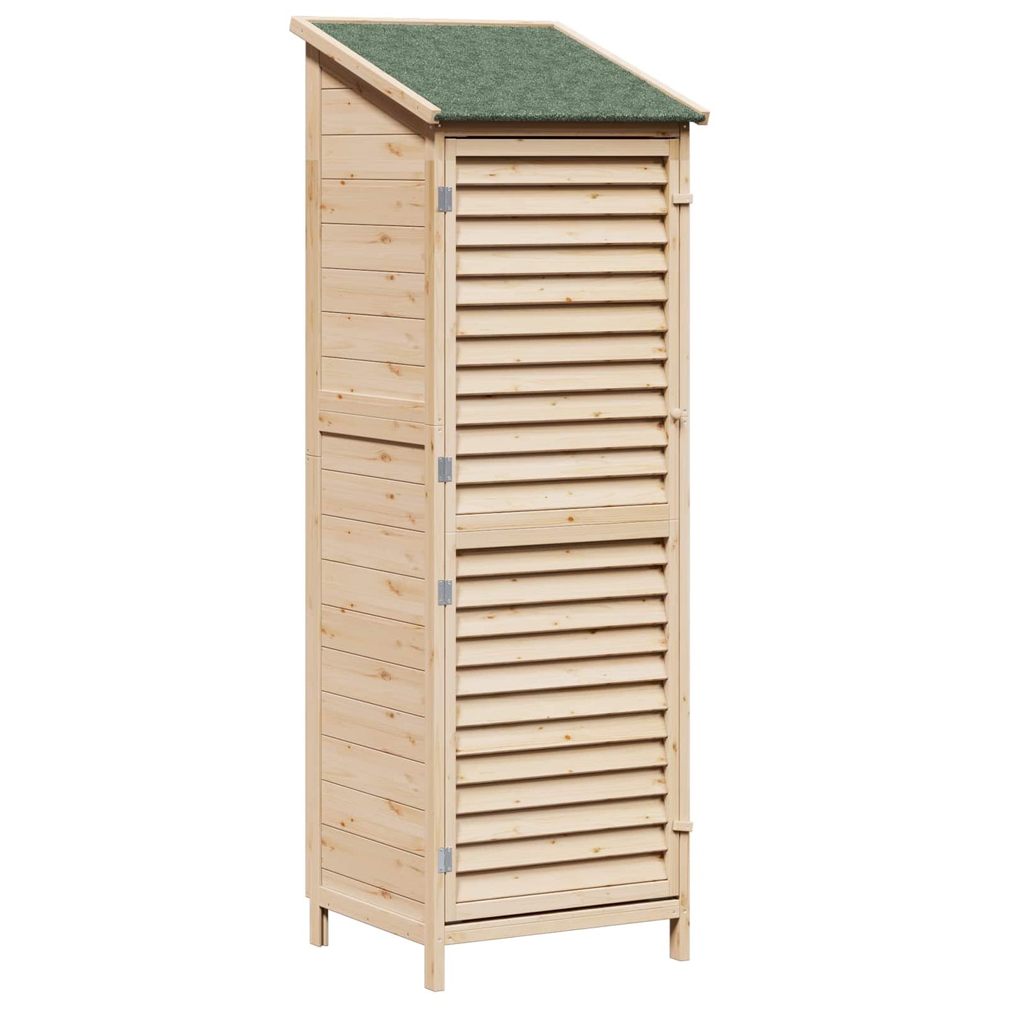 Garden Shed with Roof Natural 59 x 56 x 176 cm Solid Fir Wood