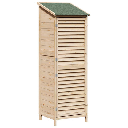 Garden Shed with Roof Natural 59 x 56 x 176 cm Solid Fir Wood