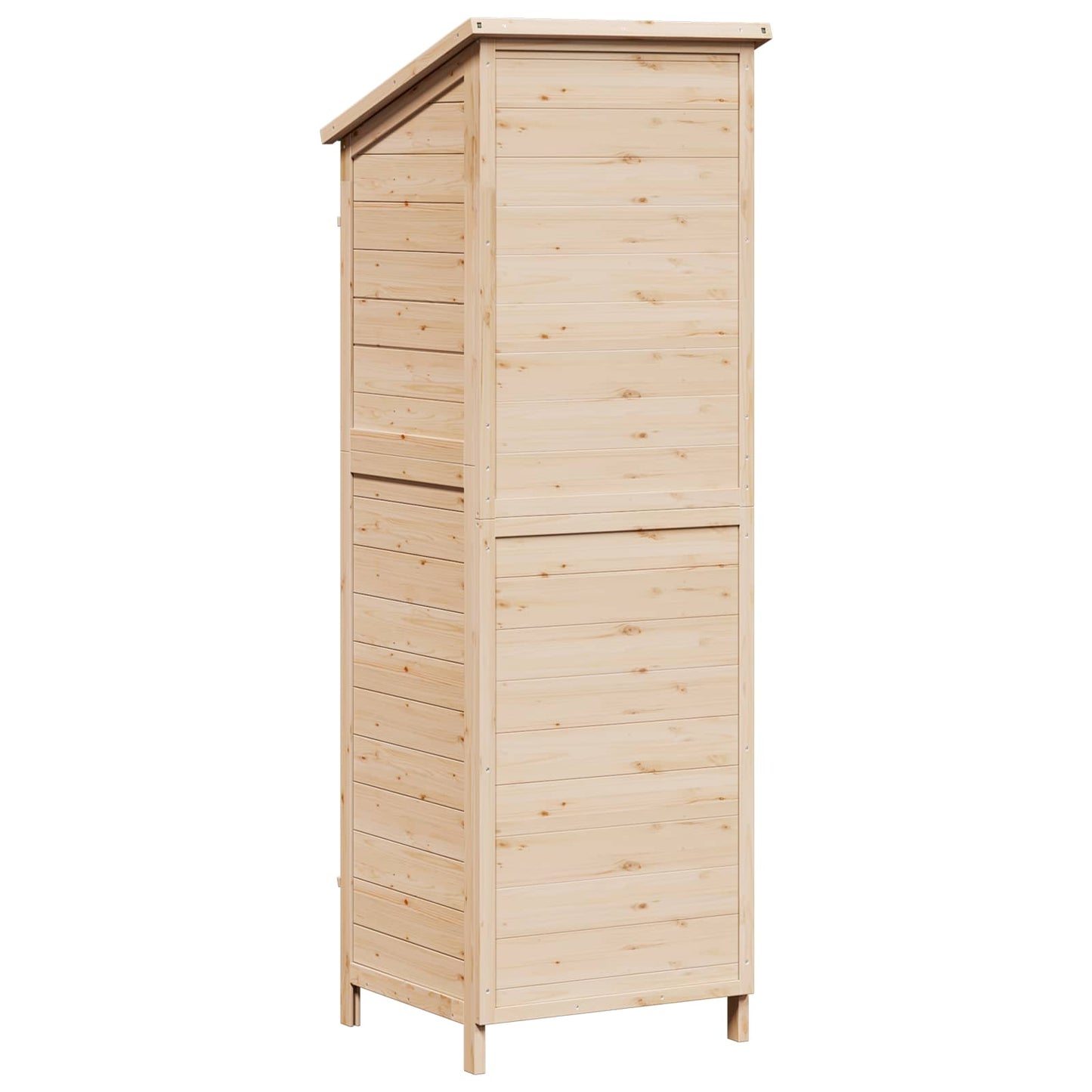 Garden Shed with Roof Natural 59 x 56 x 176 cm Solid Fir Wood
