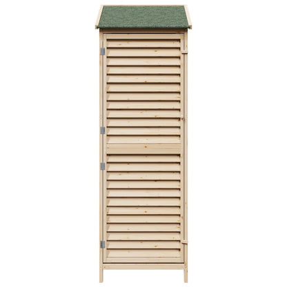 Garden Shed with Roof Natural 59 x 56 x 176 cm Solid Fir Wood