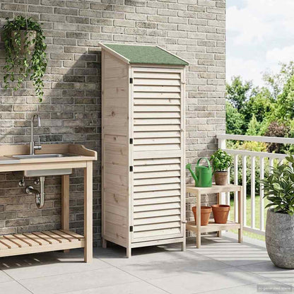 Garden Shed with Roof White 59 x 56 x 176 cm Solid Fir Wood