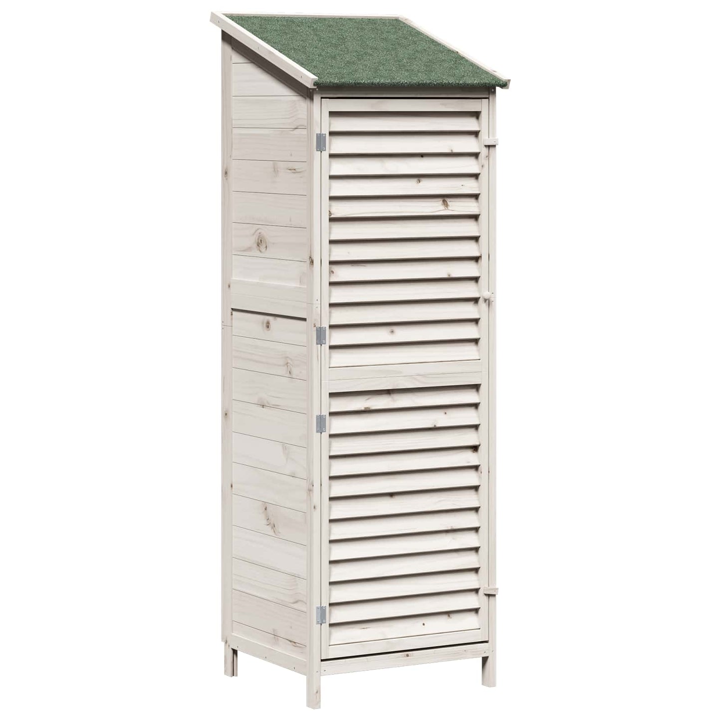 Garden Shed with Roof White 59 x 56 x 176 cm Solid Fir Wood