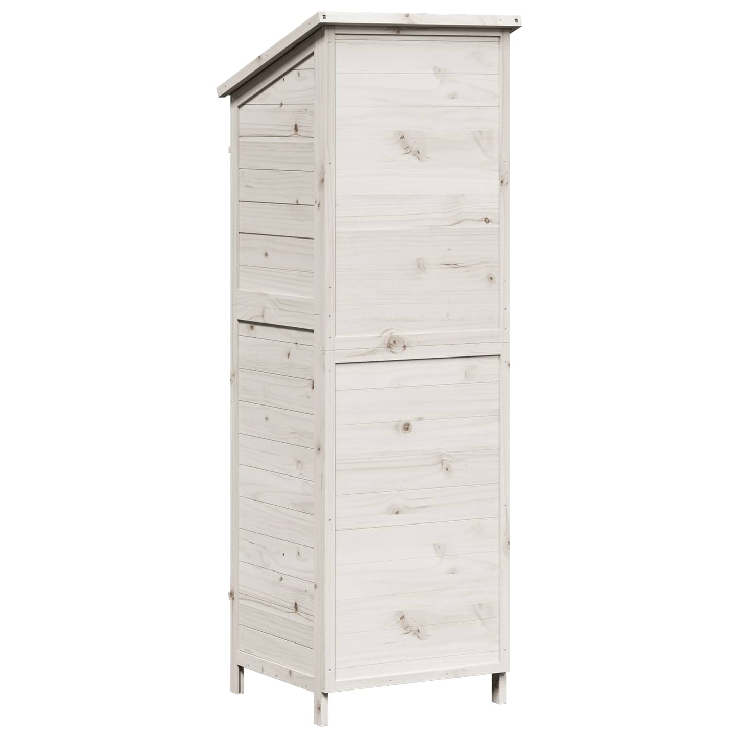 Garden Shed with Roof White 59 x 56 x 176 cm Solid Fir Wood