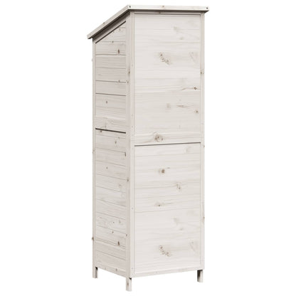 Garden Shed with Roof White 59 x 56 x 176 cm Solid Fir Wood