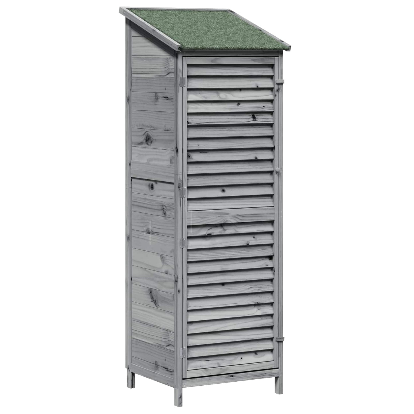 Garden Shed with Roof Grey 59 x 56 x 176 cm Solid Fir Wood