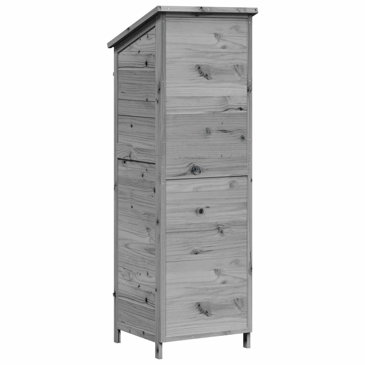 Garden Shed with Roof Grey 59 x 56 x 176 cm Solid Fir Wood