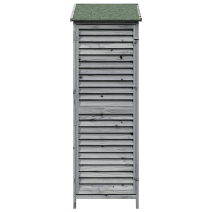 Garden Shed with Roof Grey 59 x 56 x 176 cm Solid Fir Wood