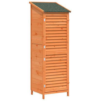 Garden Shed with Roof Brown 59 x 56 x 176 cm Solid Fir Wood
