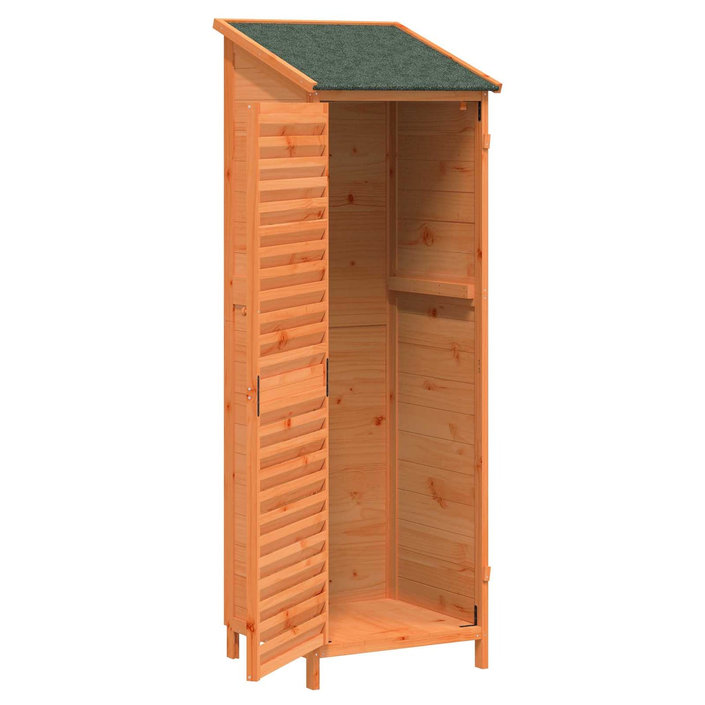 Garden Shed with Roof Brown 59 x 56 x 176 cm Solid Fir Wood