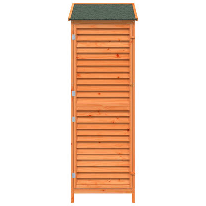 Garden Shed with Roof Brown 59 x 56 x 176 cm Solid Fir Wood