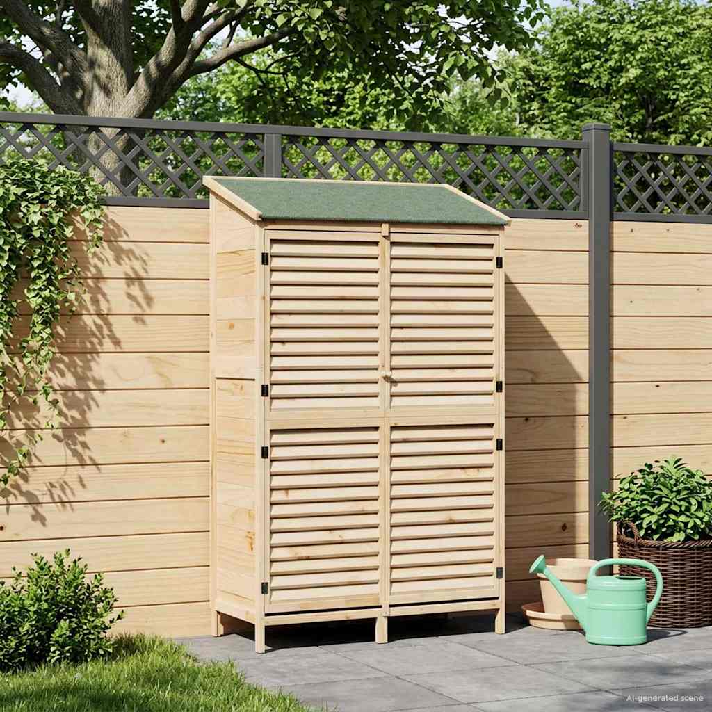 Garden Shed Natural 106 x 56 x 176.5 cm Solid Fir Wood