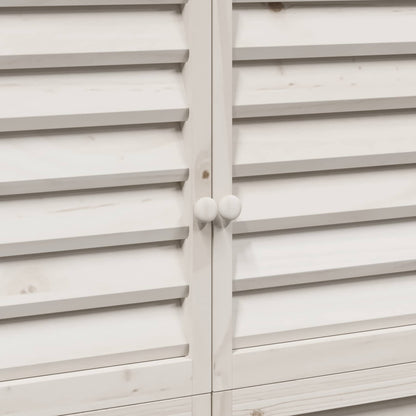 Garden Shed with Roof White 106 x 56 x 176.5 cm Solid Fir Wood