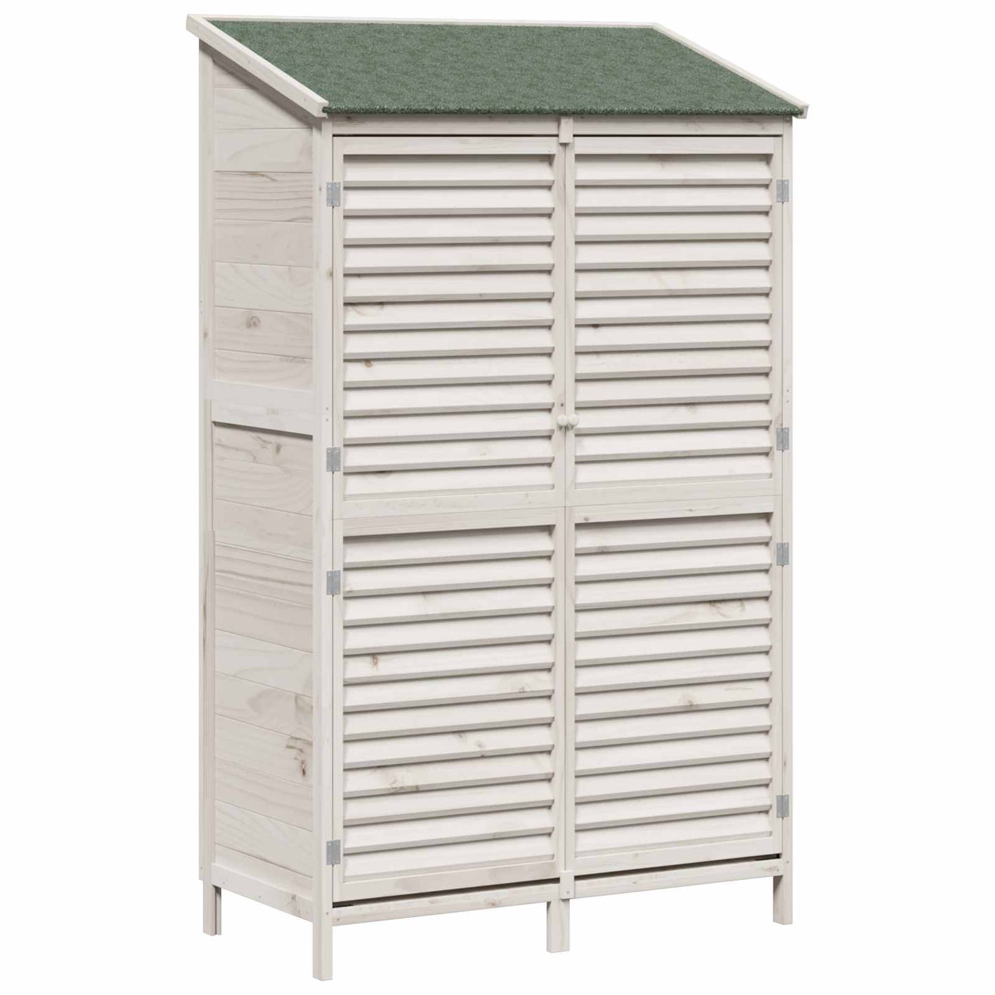 Garden Shed with Roof White 106 x 56 x 176.5 cm Solid Fir Wood