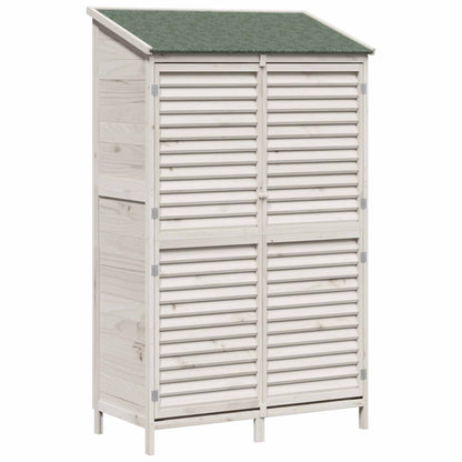 Garden Shed with Roof White 106 x 56 x 176.5 cm Solid Fir Wood