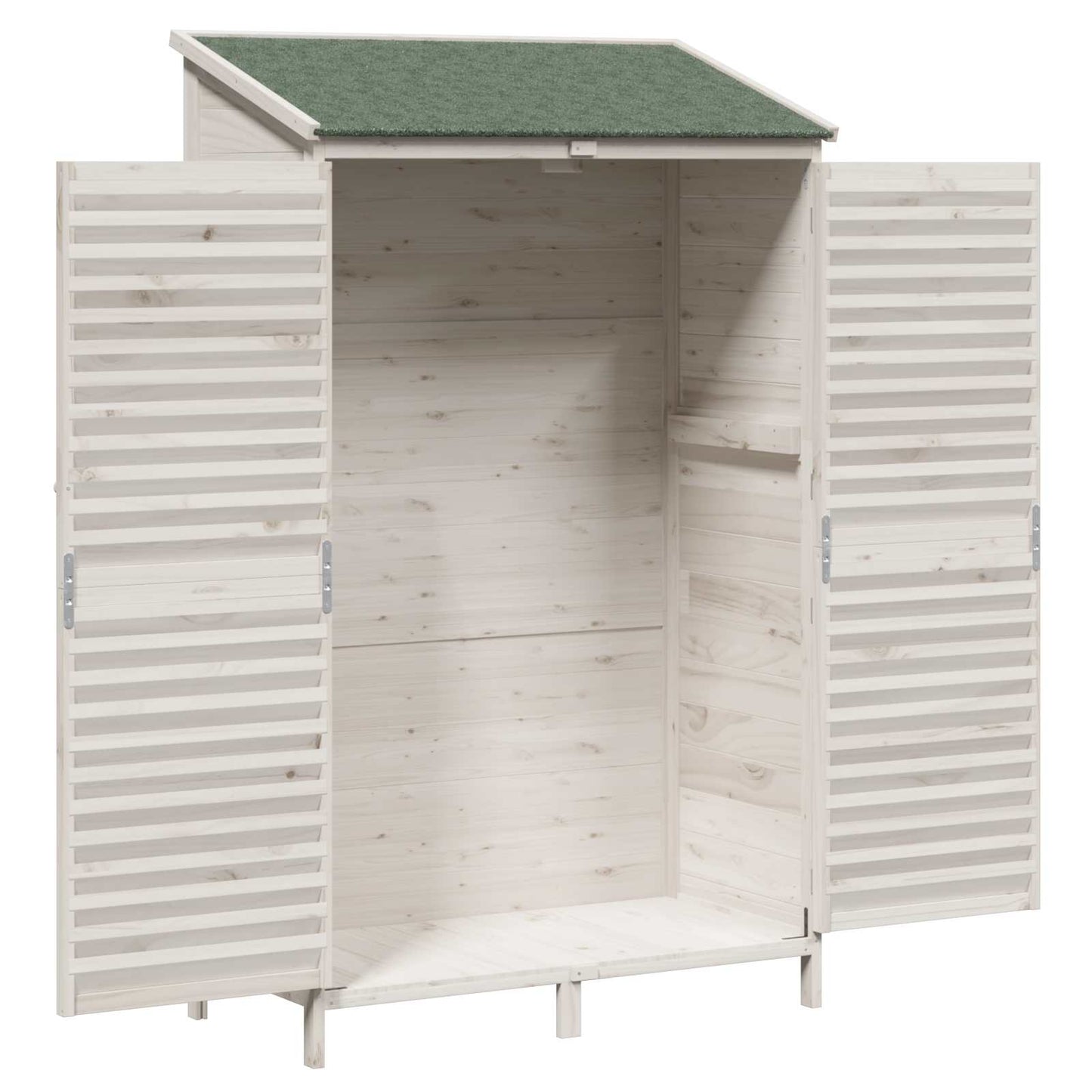 Garden Shed with Roof White 106 x 56 x 176.5 cm Solid Fir Wood
