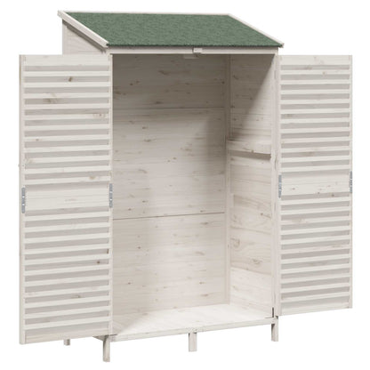 Garden Shed with Roof White 106 x 56 x 176.5 cm Solid Fir Wood