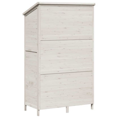 Garden Shed with Roof White 106 x 56 x 176.5 cm Solid Fir Wood