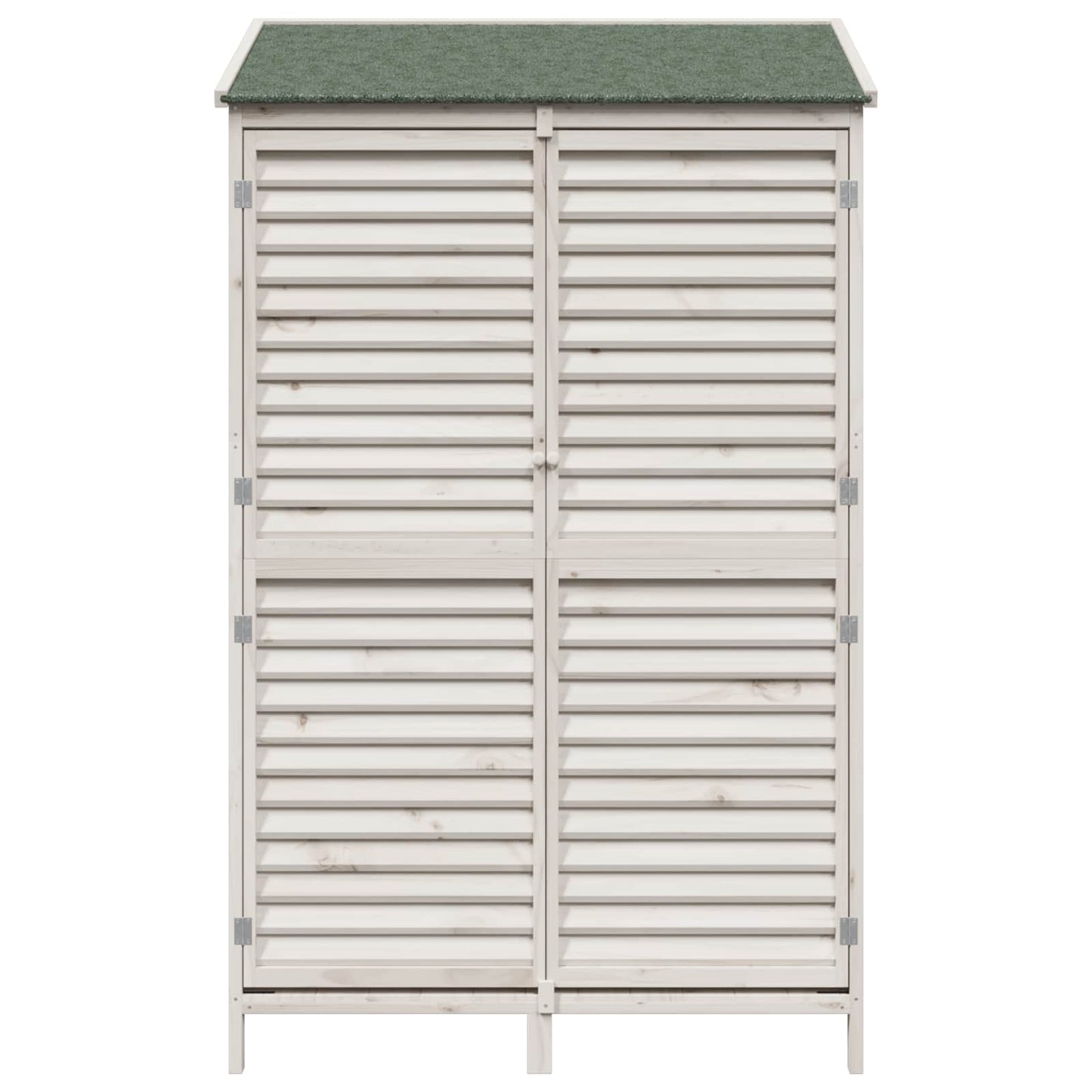 Garden Shed with Roof White 106 x 56 x 176.5 cm Solid Fir Wood