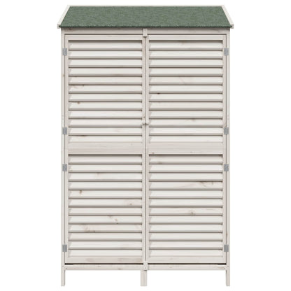 Garden Shed with Roof White 106 x 56 x 176.5 cm Solid Fir Wood