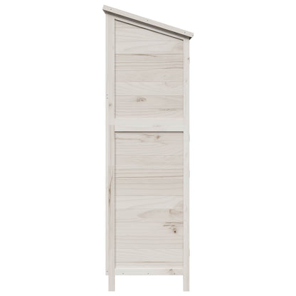 Garden Shed with Roof White 106 x 56 x 176.5 cm Solid Fir Wood