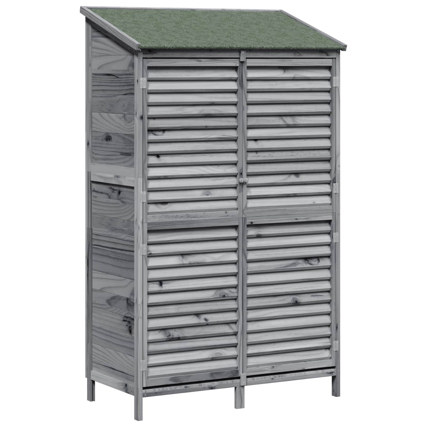 Garden Shed with Roof Grey 106 x 56 x 176.5 cm Solid Fir Wood