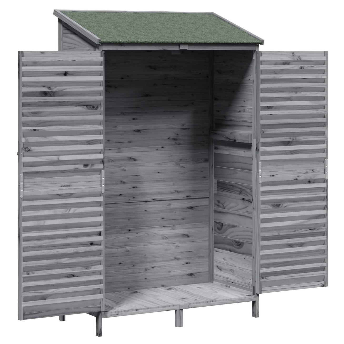 Garden Shed with Roof Grey 106 x 56 x 176.5 cm Solid Fir Wood